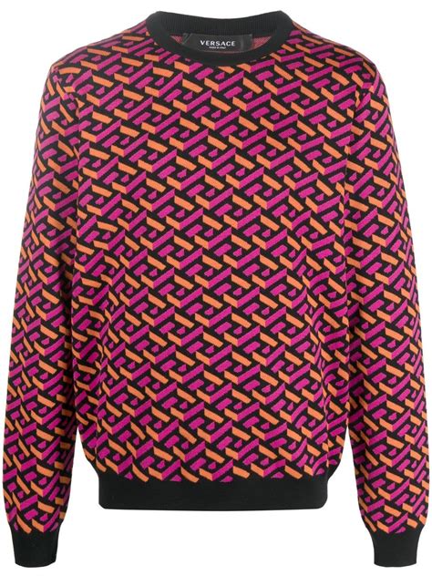 maglione versace bianche maniche lunghe|Versace Maglione Con Maniche Lunghe .